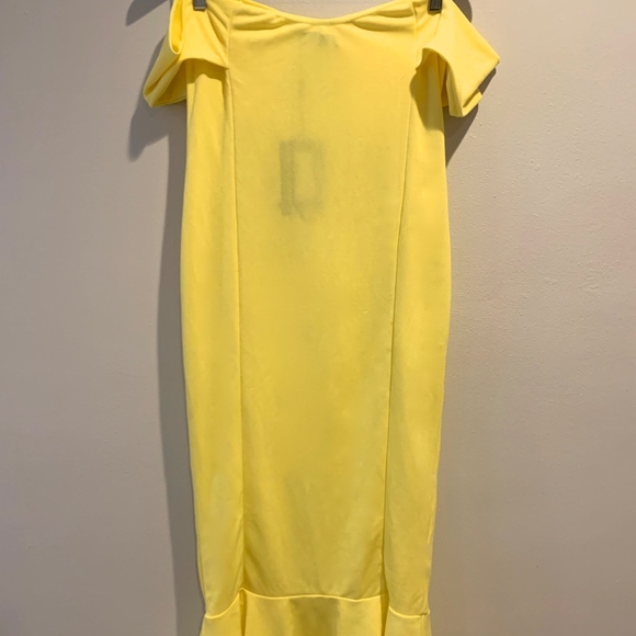 Lemon Frill Hem Midi Dress - Picture 3 of 4